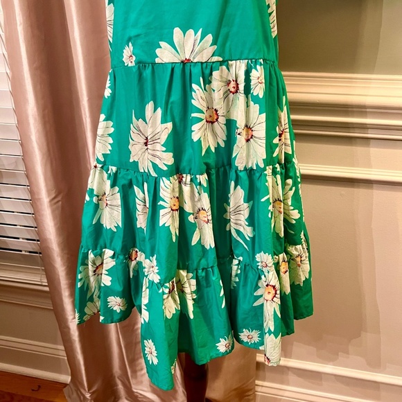 $245 NWT Alexia Admor Molly Tiered Trapeze Halter Dress Green Daisy Size 6 - Picture 4 of 4